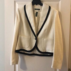 Lauren Ralph Lauren Off white w/black trim blazer